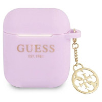 Guess GUA2LSC4EU AirPods 1/2 cover purple/purple Silicone Charm 4G Collection