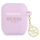 Guess GUA2LSC4EU AirPods 1/2 cover purple/purple Silicone Charm 4G Collection