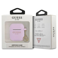 Guess GUA2LSC4EU AirPods 1/2 cover purple/purple Silicone Charm 4G Collection