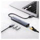 Ugreen multifunctional adapter HUB USB 3.0 - 3 x USB / Ethernet RJ-45 / USB Type C PD gray (CM475)