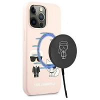 Karl Lagerfeld KLHMP13LSSKCI iPhone 13 Pro  / 13 6,1" hardcase jasnoróżowy/light pink Silicone Ikonik Karl & Choupette Magsafe