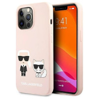 Karl Lagerfeld KLHMP13LSSKCI iPhone 13 Pro  / 13 6,1" hardcase jasnoróżowy/light pink Silicone Ikonik Karl & Choupette Magsafe