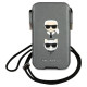 Karl Lagerfeld Torebka KLHCP12LOPHKCG 6,7" szary/grey hardcase Saffiano Ikonik Karl&Choupette Head