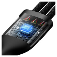 Baseus Flash Series II cable USB - USB Type C / Lightning / micro USB 100 W 1.2 m black (CASS030001)