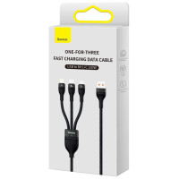 Baseus Flash Series II cable USB - USB Type C / Lightning / micro USB 100 W 1.2 m black (CASS030001)