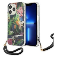 Guess GUHCP13LHFLSB iPhone 13 Pro / 13 6.1" blue/blue hardcase Flower Strap