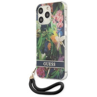 Guess GUHCP13LHFLSB iPhone 13 Pro / 13 6.1" blue/blue hardcase Flower Strap