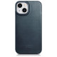 Icarer CE Oil Wax Premium Leather Folio Case iPhone 14 Plus magnetic flip case MagSafe blue (AKI14220707-BU)