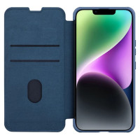 Nillkin Qin Cloth Pro Case Case for iPhone 14 Plus Camera Cover Holster Cover Flip Case Blue