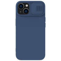 Nillkin CamShield Magnetic Silicone Case iPhone 14 Plus Magnetic MagSafe Cover with Camera Protector Blue