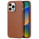 Dux Ducis Naples case iPhone 14 Pro Max magnetic leather MagSafe cover brown