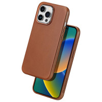 Dux Ducis Naples case iPhone 14 Pro Max magnetic leather MagSafe cover brown
