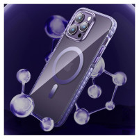 Kingxbar PQY Ice Crystal Series magnetic case for iPhone 14 Plus MagSafe gray