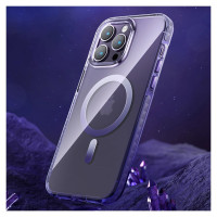 Kingxbar PQY Ice Crystal Series magnetic case for iPhone 14 Plus MagSafe silver