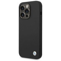 BMW Etui BMW BMHCP14XSILBK iPhone 14 Pro Max 6,7" czarny/black Silicone Metal Logo