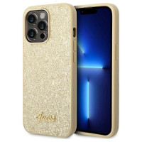 Guess GUHCP14LHGGSHD iPhone 14 Pro 6,1" złoty/gold hard case Glitter Script