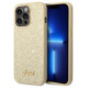 Guess GUHCP14LHGGSHD iPhone 14 Pro 6,1" złoty/gold hard case Glitter Script