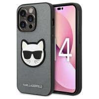 Karl Lagerfeld KLHCP14XSAPCHG iPhone 14 Pro Max 6,7" hardcase srebrny/silver Saffiano Choupette Head Patch