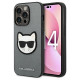 Karl Lagerfeld KLHCP14XSAPCHG iPhone 14 Pro Max 6,7" hardcase srebrny/silver Saffiano Choupette Head Patch