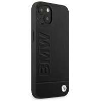 BMW Case BMW BMHCP14MSLLBK iPhone 14 Plus 6.7 "black / black Leather Stamp