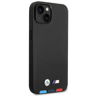 BMW Case BMW BMHMP14M22PTDK iPhone 14 Plus 6.7 "black / black Leather Stamp Tricolor Magsafe