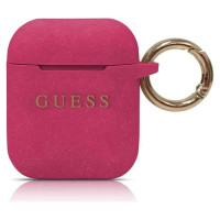 Guess GUACCSILGLFU AirPods cover fuchsia / fuchsia Silicone Glitter