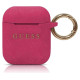 Guess GUACCSILGLFU AirPods cover fuchsia / fuchsia Silicone Glitter