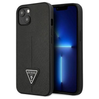 Guess GUHCP13SPSATLK iPhone 13 mini 5,4 "black / black hardcase SaffianoTriangle Logo