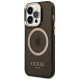 Guess GUHMP14LHTCMK iPhone 14 Pro 6.1" black/black hard case Gold Outline Translucent MagSafe