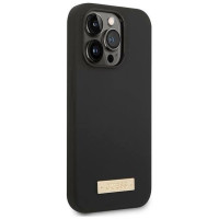 Guess GUHMP14LSBPLK iPhone 14 Pro 6.1" black/black hard case Silicone Logo Plate MagSafe