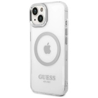Guess GUHMP14MHTRMS iPhone 14 Plus 6.7" silver/silver hard case Metal Outline Magsafe