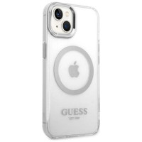 Guess GUHMP14MHTRMS iPhone 14 Plus 6.7" silver/silver hard case Metal Outline Magsafe
