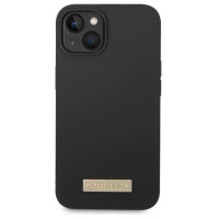 Guess GUHMP14MSBPLK iPhone 14 Plus 6.7" black/black hard case Silicone Logo Plate MagSafe