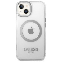 Guess GUHMP14SHTRMS iPhone 14 6.1" silver/silver hard case Metal Outline Magsafe