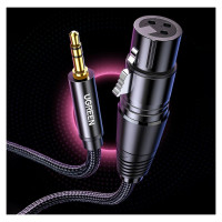 Ugreen audio cable 3.5mm mini jack (male) - XLR (female) 1m black (AV182)
