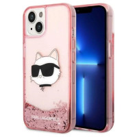 Karl Lagerfeld Glitter Choupette Head case for iPhone 14 Plus - pink