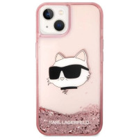 Karl Lagerfeld Glitter Choupette Head case for iPhone 14 Plus - pink
