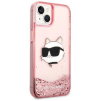 Karl Lagerfeld Glitter Choupette Head case for iPhone 14 Plus - pink