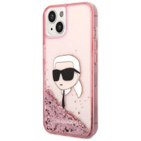 Karl Lagerfeld Glitter Karl's Head case for iPhone 14 Plus - pink
