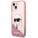 Karl Lagerfeld Glitter Karl's Head case for iPhone 14 Plus - pink