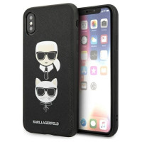 Karl Lagerfeld Saffiano Karl&Choupette Head case for iPhone X/XS - black