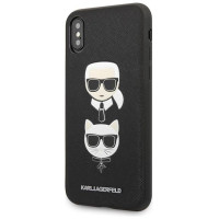 Karl Lagerfeld Saffiano Karl&Choupette Head case for iPhone X/XS - black