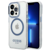 Guess GUHMP14XHTRMB iPhone 14 Pro Max 6.7" blue/blue hard case Metal Outline Magsafe