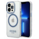 Guess GUHMP14XHTRMB iPhone 14 Pro Max 6.7" blue/blue hard case Metal Outline Magsafe