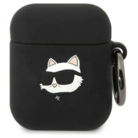 Karl Lagerfeld KLA2RUNCHK AirPods 1/2 cover black/black Silicone Choupette Head 3D