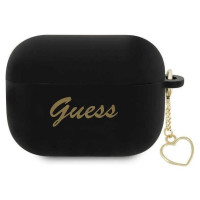 Guess GUAP2LSCHSK AirPods Pro 2 cover black/black Silicone Charm Heart Collection