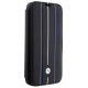 BMW Case BMW BMBKP14L22RVSK iPhone 14 Pro 6.1" black/black bookcase Leather Stamp Blue Lines