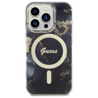 Guess GUHMP14LHTMRSK iPhone 14 Pro 6.1" black/black hardcase Golden Marble MagSafe