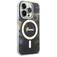 Guess GUHMP14LHTMRSK iPhone 14 Pro 6.1" black/black hardcase Golden Marble MagSafe