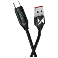 Wozinsky WUACC2 USB A - USB C Cable with Display 66W 6A 2m - Black